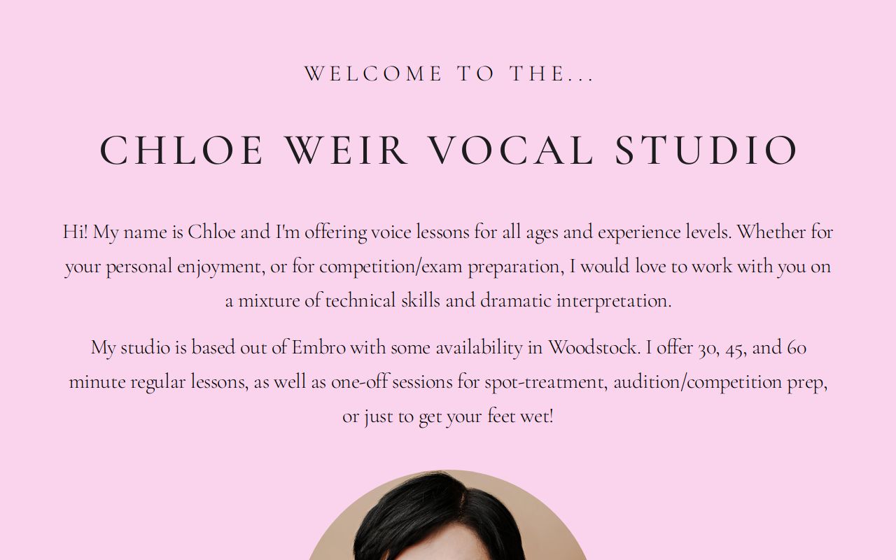 Chloe Weir Vocal Studio